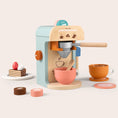 Load image into Gallery viewer, Tiny Land® Play Kitchen Accessories – Children’s Coffee Maker: Wooden Kids Play Coffee Maker Set