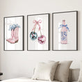 Load image into Gallery viewer, Cherries Disco Ball Preppy Pink Wall Art Prints