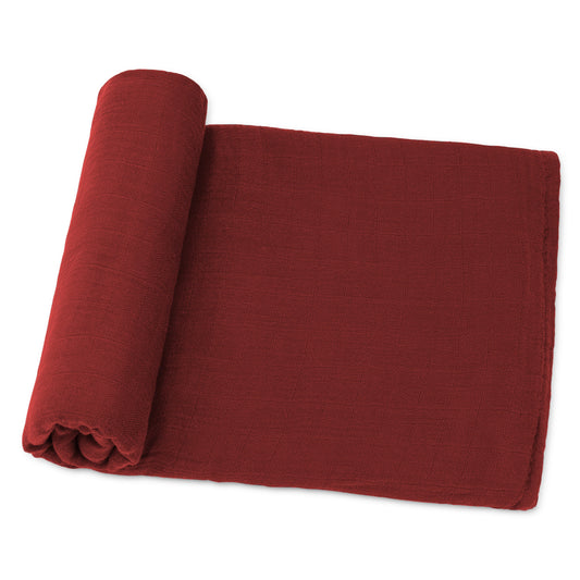 Muslin Swaddle Blanket in Wine, 1 Pack