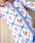 Load image into Gallery viewer, Bamboo Zip Romper | Chickens & Flowers
