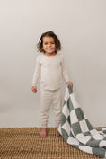 Load image into Gallery viewer, Taupe Stripe Ribbed Bamboo Cozy Set
