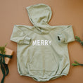Load image into Gallery viewer, Merry Hooded Sweatshirt Romper - Sage