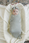 Load image into Gallery viewer, Green Stripe Bamboo Head Wrap