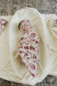 Load image into Gallery viewer, Holiday Toile Ribbed Bamboo Head Wrap
