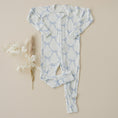 Load image into Gallery viewer, Blue Belle Ribbed Bamboo Zippy Pajamas