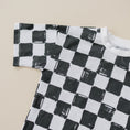 Load image into Gallery viewer, Organic Cotton Black & White Checkered Shorts Set