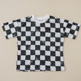 Load image into Gallery viewer, Organic Cotton Black & White Checkered Shorts Set