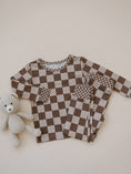 Load image into Gallery viewer, Ribbed Bamboo Two Piece Set | Latte Checkered