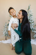 Load image into Gallery viewer, Tiny Trees Ribbed Bamboo 2pc Henley Pajamas