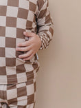 Load image into Gallery viewer, Ribbed Bamboo Two Piece Set | Latte Checkered