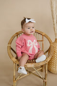 Load image into Gallery viewer, Applique Floral Bow Sweatshirt Romper