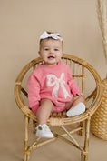 Load image into Gallery viewer, Applique Floral Bow Sweatshirt Romper