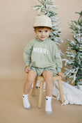 Load image into Gallery viewer, Merry Hooded Sweatshirt Romper - Sage