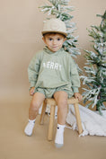 Load image into Gallery viewer, Merry Hooded Sweatshirt Romper - Sage