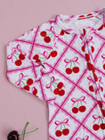 Load image into Gallery viewer, Bamboo Zip Romper | Cherry Bow