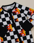 Load image into Gallery viewer, Bamboo Zip Romper | Checker Blaze
