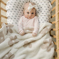 Load image into Gallery viewer, Taupe Daisy Plush Blanket