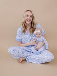 Load image into Gallery viewer, Bamboo Zip Romper | Blue Flowers