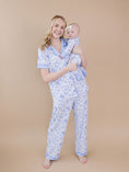Load image into Gallery viewer, Bamboo Zip Romper | Blue Flowers