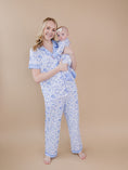 Load image into Gallery viewer, Bamboo Zip Romper | Blue Flowers