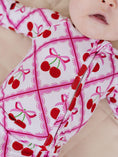 Load image into Gallery viewer, Bamboo Zip Romper | Cherry Bow