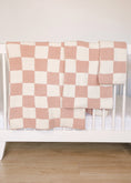 Load image into Gallery viewer, Pink Checkered Plush Blanket