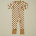 Load image into Gallery viewer, Golden Coast Check Bamboo Zippy Romper