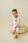 Load image into Gallery viewer, Golden Gingham 2pc Henley Bamboo Pajamas - Sizes Newborn & Up!