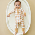 Load image into Gallery viewer, Golden Gingham 2pc Henley Bamboo Pajamas - Sizes Newborn & Up!