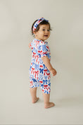 Load image into Gallery viewer, Bamboo Shorty Romper | Red-White & Bows