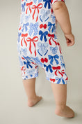 Load image into Gallery viewer, Bamboo Shorty Romper | Red-White & Bows