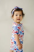 Load image into Gallery viewer, Bamboo Shorty Romper | Red-White & Bows