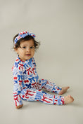 Load image into Gallery viewer, Bamboo Zip Romper | Red-White & Bows