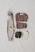 Load image into Gallery viewer, Taupe Ruffle Knit Overalls
