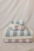 Load image into Gallery viewer, Pink Stripe Plush Blanket