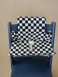 Load image into Gallery viewer, Black & White Checkered Cushion for the Stokke Tripp Trapp Highchair