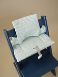 Load image into Gallery viewer, Sage Green Gingham Cushion for the Stokke Tripp Trapp Highchair
