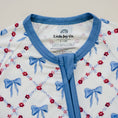 Load image into Gallery viewer, Red White & Bows Bamboo Zippy Pajamas