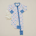 Load image into Gallery viewer, Red White & Bows Bamboo Zippy Pajamas