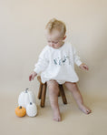 Load image into Gallery viewer, Dancing Skeletons Sweatshirt Romper - White