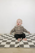 Load image into Gallery viewer, Brown + Charcoal Stripe Knit Sweater