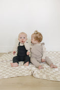 Load image into Gallery viewer, Charcoal Knit Pocket Overalls