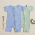 Load image into Gallery viewer, Solid Ribbed Bamboo Shorty Romper - more colors
