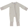 Load image into Gallery viewer, Taupe Stripe Ribbed Bamboo Zipper