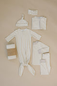 Load image into Gallery viewer, Taupe Stripe Ribbed Bamboo Cozy Set