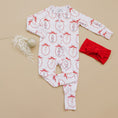 Load image into Gallery viewer, Bamboo Zip Romper | Pink Nutcracker