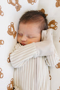 Load image into Gallery viewer, Taupe Stripe Ribbed Bamboo Zipper