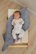 Load image into Gallery viewer, Blue Stripe Pointelle Layette Set
