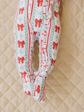 Load image into Gallery viewer, Bamboo Zip Romper | Retro Candy Cane