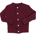 Load image into Gallery viewer, Burgundy Cable Knit Cardigan